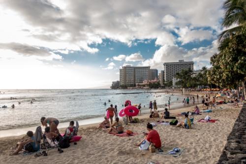 Oahu, Honolulu, am Waikiki-Strand