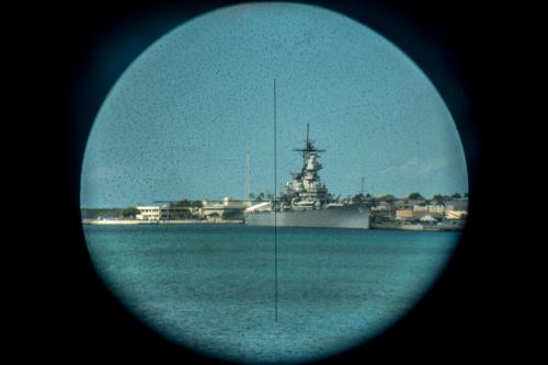 USS-Missouri, Sicht durch das Zielfernrohr der USS Bowfin