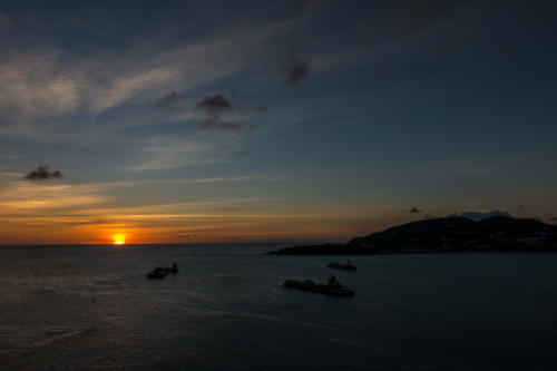 Sonnenuntergang vor Sint Maarten